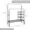 Adjustable Double Rod Clothes Drying Rack with 3-Tier Mesh Shelf Heavy Duty Steel Frame